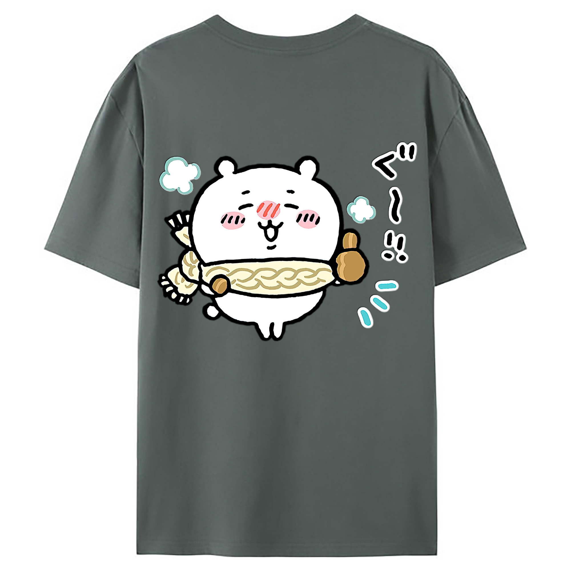 （画像用） ちいかわ ちいかわ Chii-kawa chiikawa 綿100％ メンズ半袖Tシャツ（バックプリント） 通気性